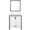 Lexora Ziva 30" W x 22" D Bath Vanity with White Quartz Top and 28" Mirror