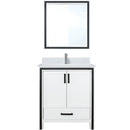 Lexora Ziva 30" W x 22" D Bath Vanity White Quartz Top with Faucet Set and 28" Mirror