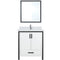 Lexora Ziva 30" W x 22" D Bath Vanity White Quartz Top with Faucet Set and 28" Mirror