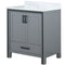 Lexora Ziva 30" W x 22" D Bath Vanity and White Quartz Top