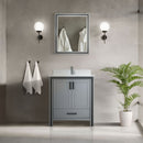 Lexora Ziva 30" W x 22" D Bath Vanity with White Quartz Top and Faucet Set