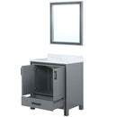 Lexora Ziva 30" W x 22" D Bath Vanity with White Quartz Top and 28" Mirror