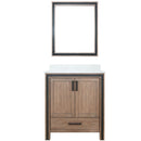 Lexora Ziva 30" W x 22" D Bath Vanity with White Quartz Top and 28" Mirror