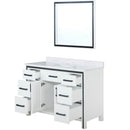 Lexora Ziva 48" W x 22" D Bath Vanity with White Quartz Top and 34" Mirror