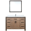 Lexora Ziva 48" W x 22" D Bath Vanity White Quartz Top with Faucet Set and 34" Mirror