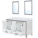 Lexora Ziva 60" W x 22" D Double Bath Vanity with White Quartz Top and 22" Mirrors