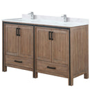 Lexora Ziva 60" W x 22" D Double Bath Vanity with White Quartz Top and Faucet Set