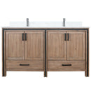 Lexora Ziva 60" W x 22" D Double Bath Vanity with Cultured Marble Top and Faucet Set