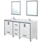 Lexora Ziva 72" W x 22" D Double Bath Vanity White Quartz Top with Faucet Set and 30" Mirrors