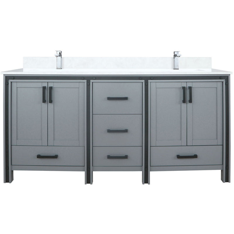 Lexora Ziva 72" W x 22" D Double Bath Vanity with Cultured Marble Top and Faucet Set