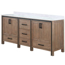 Lexora Ziva 72" W x 22" D Double Bath Vanity and White Quartz Top