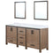 Lexora Ziva 72" W x 22" D Double Bath Vanity with White Quartz Top and 30" Mirrors