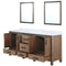 Lexora Ziva 72" W x 22" D Double Bath Vanity with White Quartz Top and 30" Mirrors