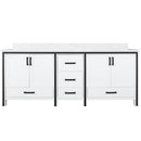 Lexora Ziva 80" W x 22" D Double Bath Vanity and White Quartz Top