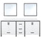 Lexora Ziva 80" W x 22" D Double Bath Vanity with White Quartz Top and 30" Mirrors