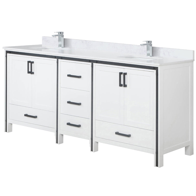 Lexora Ziva 80" W x 22" D Double Bath Vanity with Cultured Marble Top and Faucet Set