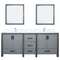 Lexora Ziva 80" W x 22" D Double Bath Vanity White Quartz Top with Faucet Set and 30" Mirrors