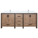 Lexora Ziva 80" W x 22" D Double Bath Vanity with White Quartz Top and Faucet Set