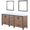 Lexora Ziva 80" W x 22" D Double Bath Vanity with White Quartz Top and 30" Mirrors