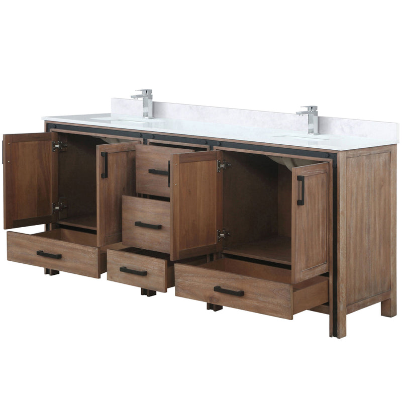 Lexora Ziva 80" W x 22" D Double Bath Vanity with Cultured Marble Top and Faucet Set