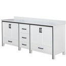 Lexora Ziva 84" W x 22" D Double Bath Vanity and White Quartz Top