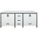 Lexora Ziva 84" W x 22" D Double Bath Vanity and White Quartz Top