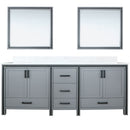 Lexora Ziva 84" W x 22" D Double Bath Vanity with White Quartz Top and 34" Mirrors