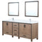 Lexora Ziva 84" W x 22" D Double Bath Vanity White Quartz Top with Faucet Set and 34" Mirrors