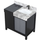 Lexora Zilara 36" W x 22" D Bath Vanity and Castle Grey Marble Top