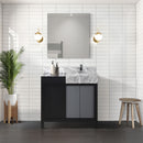 Lexora Zilara 36" W x 22" D Bath Vanity with Castle Grey Marble Top and 30" Mirror