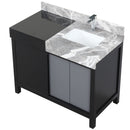 Lexora Zilara 42" W x 22" D Bath Vanity and Castle Grey Marble Top