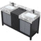 Lexora Zilara 60" W x 22" D Double Bath Vanity and Castle Grey Marble Top