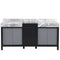 Lexora Zilara 72" W x 22" D Double Bath Vanity and Castle Grey Marble Top