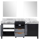 Lexora Zilara 72" W x 22" D Double Bath Vanity Castle Grey Marble Top and 28" Mirrors