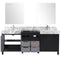 Lexora Zilara 80" W x 22" D Double Bath Vanity Castle Grey Marble Top and 30" Mirrors