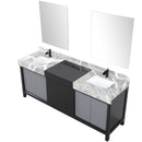 Lexora Zilara 80" W x 22" D Double Bath Vanity Castle Grey Marble Top and 30" Mirrors