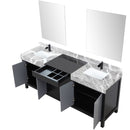 Lexora Zilara 80" W x 22" D Double Bath Vanity Castle Grey Marble Top and 30" Mirrors