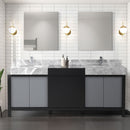 Lexora Zilara 80" W x 22" D Double Bath Vanity Castle Grey Marble Top and 30" Mirrors