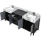 Lexora Zilara 84" W x 22" D Double Bath Vanity and Castle Grey Marble Top