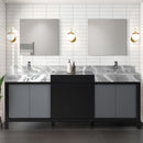 Lexora Zilara 84" W x 22" D Double Bath Vanity and Castle Grey Marble Top