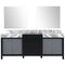 Lexora Zilara 84" W x 22" D Double Bath Vanity Castle Grey Marble Top and 34" Mirrors