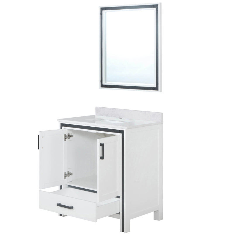 Lexora Ziva 30" W x 22" D Bath Vanity with Cultured Marble Top and 28" Mirror