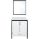 Lexora Ziva 30" W x 22" D Bath Vanity with Cultured Marble Top and 28" Mirror