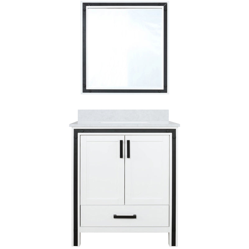 Lexora Ziva 30" W x 22" D Bath Vanity with Cultured Marble Top and 28" Mirror