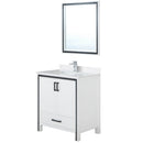 Lexora Ziva 30" W x 22" D Bath Vanity Cultured Marble Top with Faucet Set and 28" Mirror