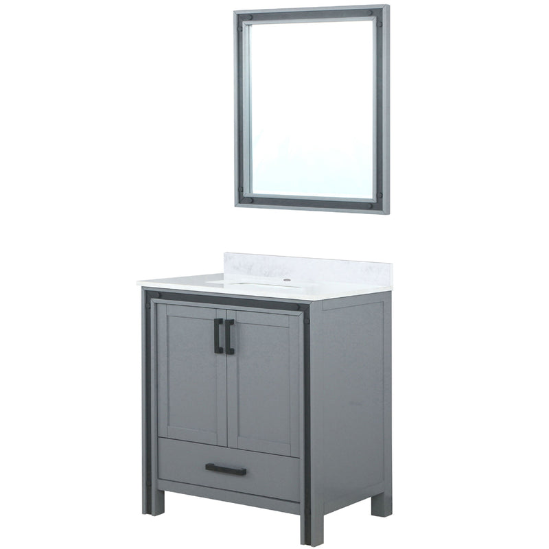 Lexora Ziva 30" W x 22" D Bath Vanity with Cultured Marble Top and 28" Mirror