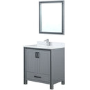 Lexora Ziva 30" W x 22" D Bath Vanity Cultured Marble Top with Faucet Set and 28" Mirror