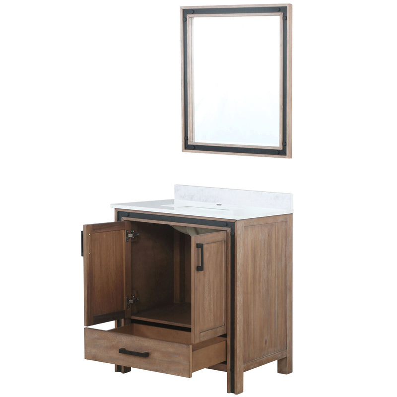 Lexora Ziva 30" W x 22" D Bath Vanity with Cultured Marble Top and 28" Mirror