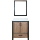 Lexora Ziva 30" W x 22" D Bath Vanity with Cultured Marble Top and 28" Mirror