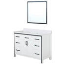 Lexora Ziva 48" W x 22" D Bath Vanity with Cultured Marble Top and 34 in Mirror